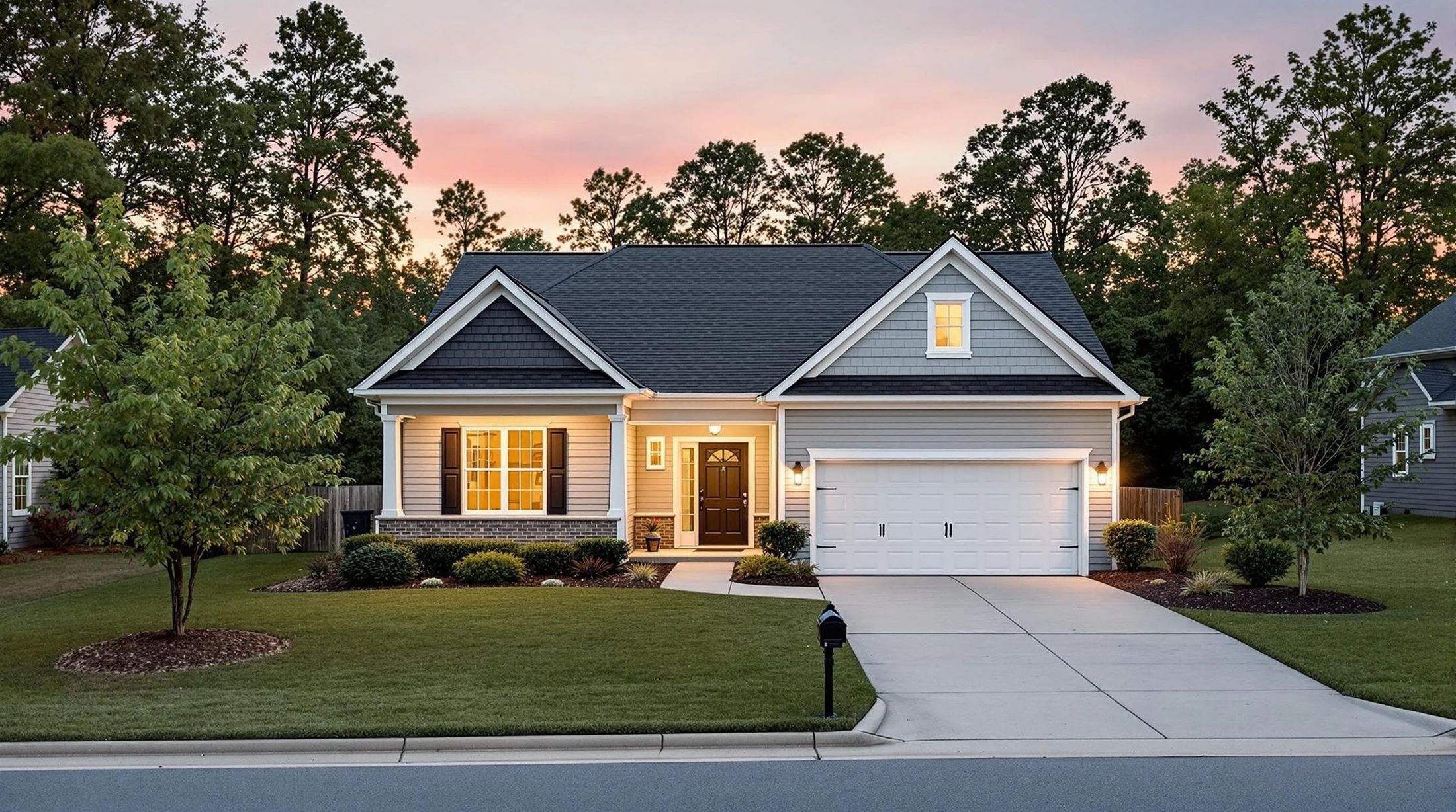 A home at dusk